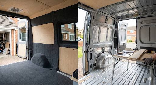 Sliding window fitted interior view