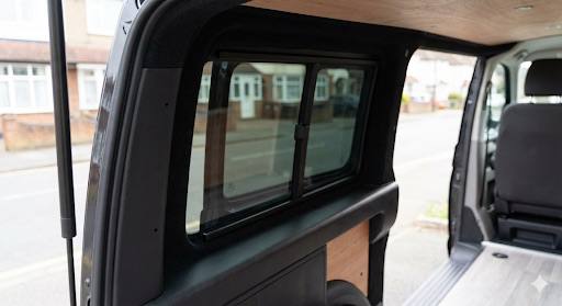 Van conversion window fitting collage