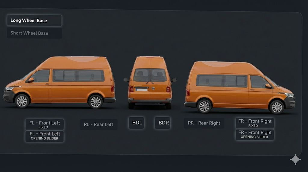 Van window selector diagram